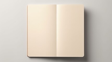 Positioned on a beige background, a mockup displays a closed book from a top view.