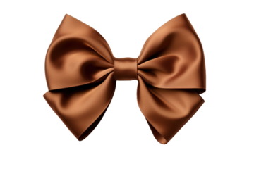 Large Brown Bow. A large brown bow is showcased against a crisp white background. The bow is neatly tied and stands out with its rich brown color. on White or PNG Transparent Background.