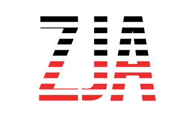 ZJA three initial letter iconic line negative space minimal logo design vector template. monogram, abstract, wordmark, business, typography, minimalist, brand, company, flat, modern, unique, simple