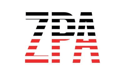 ZPA three initial letter iconic line negative space minimal logo design vector template. monogram, abstract, wordmark, business, typography, minimalist, brand, company, flat, modern, unique, simple