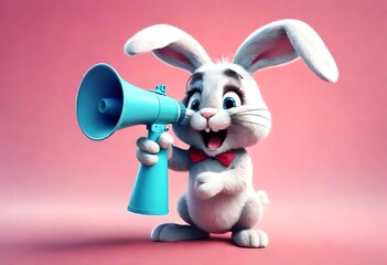 3d little bunny with a toy
