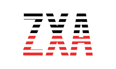 ZXA three initial letter iconic line negative space minimal logo design vector template. monogram, abstract, wordmark, business, typography, minimalist, brand, company, flat, modern, unique, simple