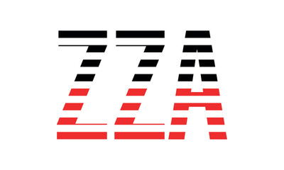 ZZA three initial letter iconic line negative space minimal logo design vector template. monogram, abstract, wordmark, business, typography, minimalist, brand, company, flat, modern, unique, simple