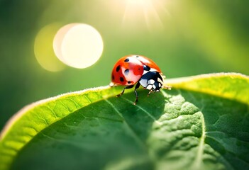 Obraz premium ladybug on a leaf