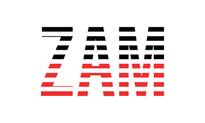 ZAM three initial letter iconic line negative space minimal logo design vector template. monogram, abstract, wordmark, business, typography, minimalist, brand, company, flat, modern, unique, simple