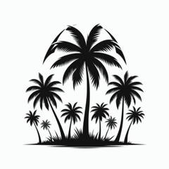 silhouette of palm trees 
