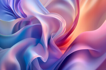 Abstract pastel colored wavy silky matter background. Neural network generated in January 2024. Not based on any actual scene or pattern.