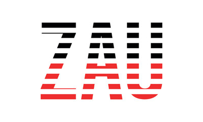 ZAU three initial letter iconic line negative space minimal logo design vector template. monogram, abstract, wordmark, business, typography, minimalist, brand, company, flat, modern, unique, simple