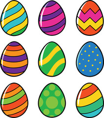 Easter egg set of 9