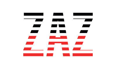 ZAZ three initial letter iconic line negative space minimal logo design vector template. monogram, abstract, wordmark, business, typography, minimalist, brand, company, flat, modern, unique, simple