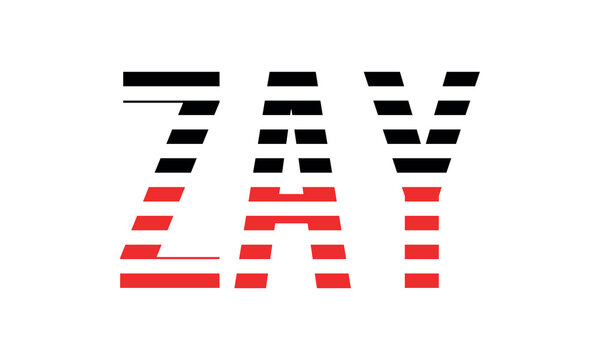 ZAY three initial letter iconic line negative space minimal logo design vector template. monogram, abstract, wordmark, business, typography, minimalist, brand, company, flat, modern, unique, simple