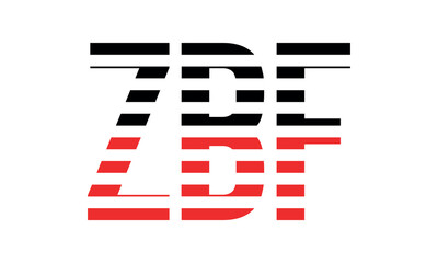 ZBF three initial letter iconic line negative space minimal logo design vector template. monogram, abstract, wordmark, business, typography, minimalist, brand, company, flat, modern, unique, simple