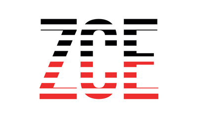 ZCE three initial letter iconic line negative space minimal logo design vector template. monogram, abstract, wordmark, business, typography, minimalist, brand, company, flat, modern, unique, simple