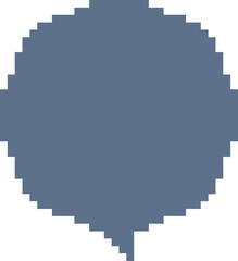 Fototapeta na wymiar 8bit blue color retro game pixel speech bubble balloon icon sticker memo keyword planner text box banner, flat png transparent element design