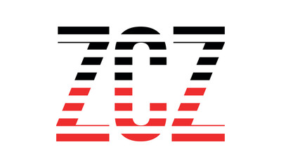 ZCZ three initial letter iconic line negative space minimal logo design vector template. monogram, abstract, wordmark, business, typography, minimalist, brand, company, flat, modern, unique, simple