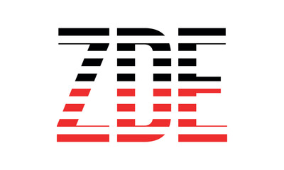ZDE three initial letter iconic line negative space minimal logo design vector template. monogram, abstract, wordmark, business, typography, minimalist, brand, company, flat, modern, unique, simple