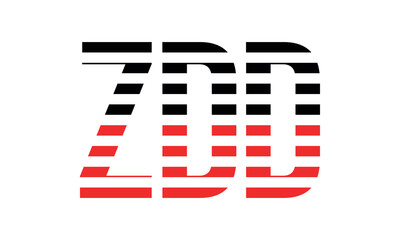 ZDD three initial letter iconic line negative space minimal logo design vector template. monogram, abstract, wordmark, business, typography, minimalist, brand, company, flat, modern, unique, simple