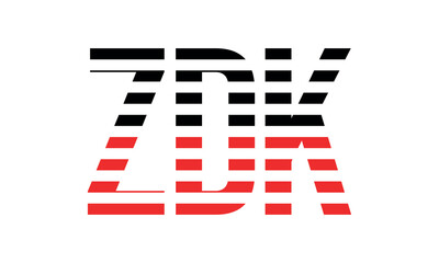 ZDK three initial letter iconic line negative space minimal logo design vector template. monogram, abstract, wordmark, business, typography, minimalist, brand, company, flat, modern, unique, simple