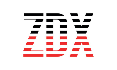 ZDX three initial letter iconic line negative space minimal logo design vector template. monogram, abstract, wordmark, business, typography, minimalist, brand, company, flat, modern, unique, simple