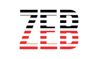 ZEB three initial letter iconic line negative space minimal logo design vector template. monogram, abstract, wordmark, business, typography, minimalist, brand, company, flat, modern, unique, simple