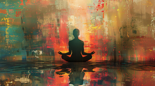 Generative AI image of yoga therapy meditation