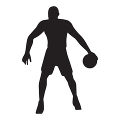 basketball silhouette vector isolated black on white background
