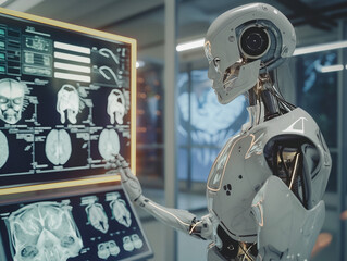 Fototapeta premium Humanoid studying human body