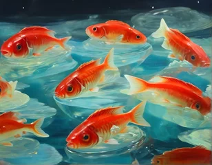 Fotobehang goldfish in aquarium © Guddah