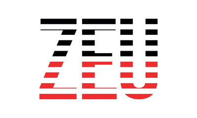 ZEU three initial letter iconic line negative space minimal logo design vector template. monogram, abstract, wordmark, business, typography, minimalist, brand, company, flat, modern, unique, simple