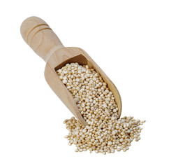 Healthy white quinoa seeds isolated, Healthy food habits and concept of balanced diet, PNG transparency