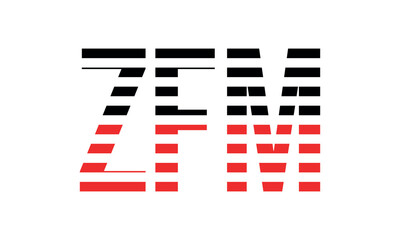 ZFM three initial letter iconic line negative space minimal logo design vector template. monogram, abstract, wordmark, business, typography, minimalist, brand, company, flat, modern, unique, simple