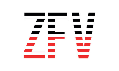 ZFV three initial letter iconic line negative space minimal logo design vector template. monogram, abstract, wordmark, business, typography, minimalist, brand, company, flat, modern, unique, simple