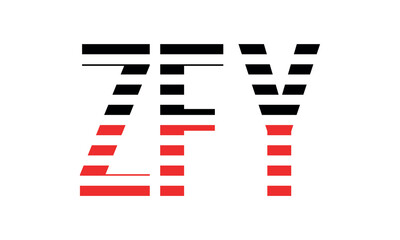 ZFY three initial letter iconic line negative space minimal logo design vector template. monogram, abstract, wordmark, business, typography, minimalist, brand, company, flat, modern, unique, simple