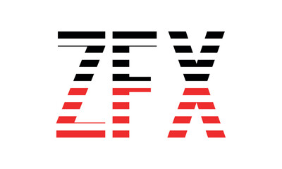 ZFX three initial letter iconic line negative space minimal logo design vector template. monogram, abstract, wordmark, business, typography, minimalist, brand, company, flat, modern, unique, simple