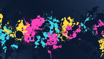 Colorful Splatter Paint Texture In Dark Background