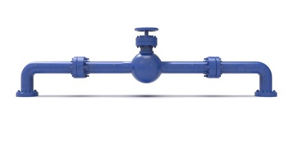 Industrial steel Pipe Valve on White Background