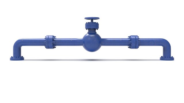 Industrial&nbsp;steel Pipe Valve on White Background