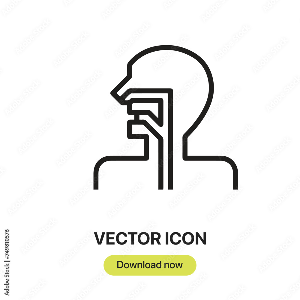 Poster Respiratory icon vector. Linear-style sign for mobile concept and web design. Respiratory symbol illustration. Pixel vector graphics - Vector.	
