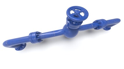 Industrial steel Pipe Valve on White Background