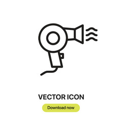 Hair Dryer icon vector. Linear-style sign for mobile concept and web design. Hair Dryer symbol illustration. Pixel vector graphics - Vector.	
