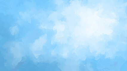 Abstract bright and vibrant light blue and white oil painting background with brush strokes. High...