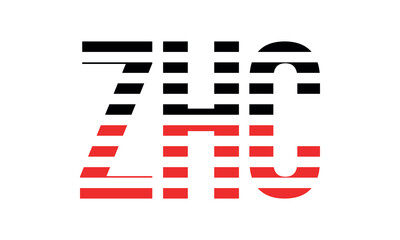ZHC three initial letter iconic line negative space minimal logo design vector template. monogram, abstract, wordmark, business, typography, minimalist, brand, company, flat, modern, unique, simple