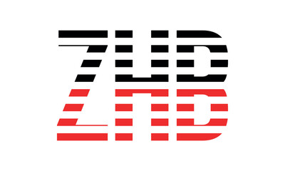 ZHB three initial letter iconic line negative space minimal logo design vector template. monogram, abstract, wordmark, business, typography, minimalist, brand, company, flat, modern, unique, simple