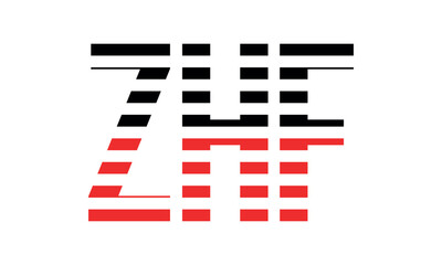 ZHF three initial letter iconic line negative space minimal logo design vector template. monogram, abstract, wordmark, business, typography, minimalist, brand, company, flat, modern, unique, simple