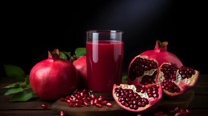 Obraz na płótnie Canvas pomegranate and juice