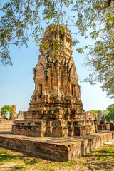 View at the ruins of Nok Wat in the streets of Ayutthaya - Thailand - 749815164
