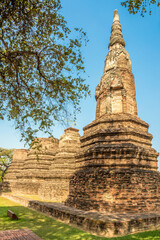 View at the ruins of Phra Ram Wat in the streets of Ayutthaya - Thailand - 749815177