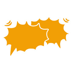 illustration of a yellow label speech