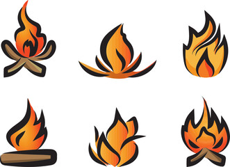 Colored fire icon