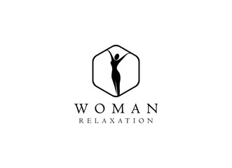 Colorful Silhouette Woman Wellness, Success, Empowered and Health logo design